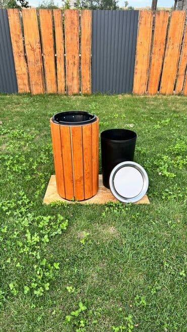 одноразовые стаканы с крышкой: Садовая урна круглая Объемом 50 литров Только из качественных — 1