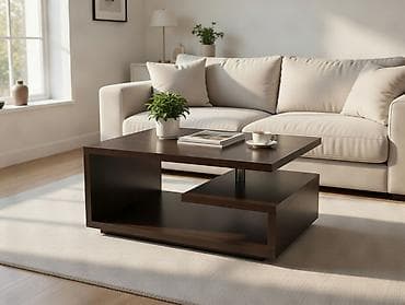 Журнальный стол, Б/у, Прямоугольный, С колесиками, цвет - Коричневый