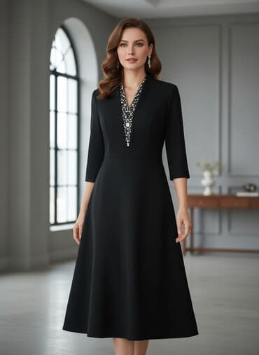 шикарную платью: Вечернее платье, Коктейльное, Длинная модель, С рукавами, Стразы, M — 1