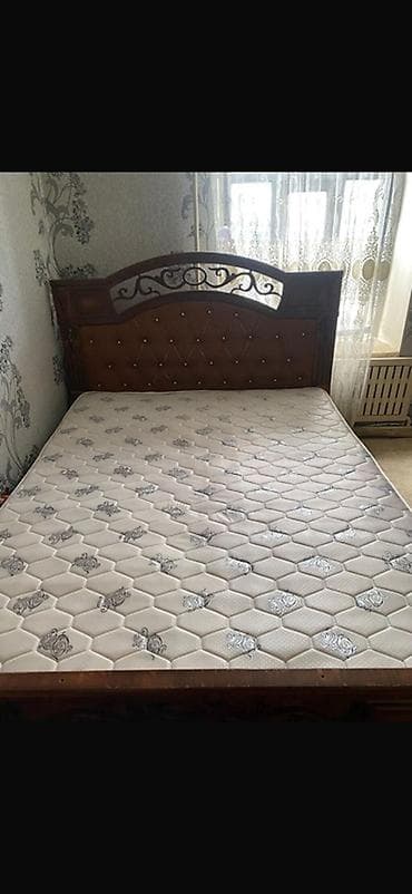 Спальный гарнитур, Двуспальная кровать, Дерево, цвет - Коричневый — 2