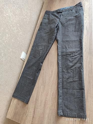 Футболкалар: Мужские брюки чинос, серо-графитовый меланж. - Прямой крой — 1