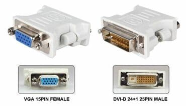 видео адаптер: Переходник DVI-VGA. Видео адаптер DVI-D (24+1) папа на VGA 15pin мама — 1
