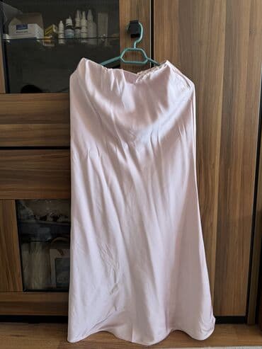 бордовое вечернее платье в пол: Вечернее платье, Русалка, Длинная модель, Атлас, Без рукавов, L — 1