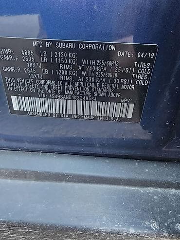 Subaru Outback: 2019 г., Автомат, Бензин, Универсал — 5