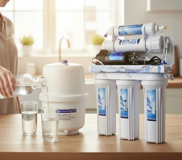 Фильтр для питьевой воды, Кол-во ступеней очистки: 5, Бесплатная установка, Объем бака: 7 литров, Тип очистки: Система обратного осмоса