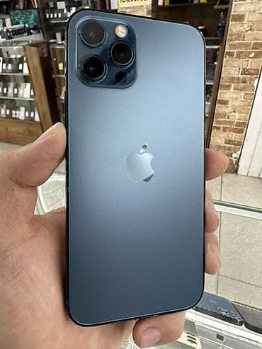 IPhone 12 Pro, Б/у, 256 ГБ, Pacific Blue, Защитное стекло, Чехол, 80 %