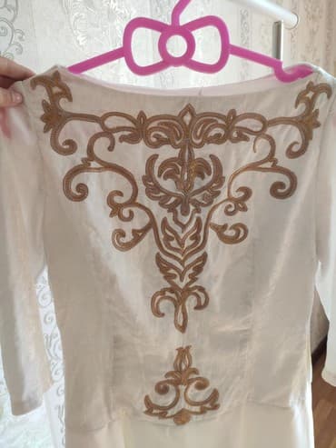 фата на девичник: Платье на кыз узатуу, M, Б/у, цвет - Белый — 3