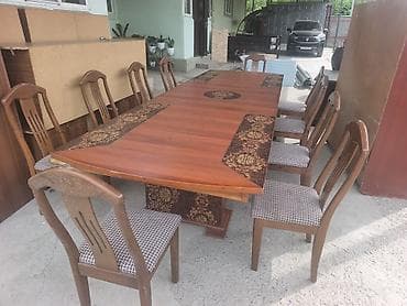 Оңдоп-түзөө жана курулуш: Конок бөлмөсү үчүн үстөл жана отургуч, түсү - Күрөң — 1