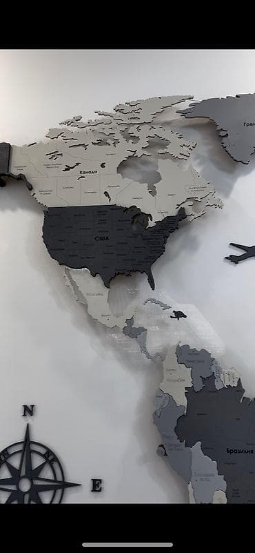 Майрамдык товарлар: Карта мира 200х120см . С установкой по городу. Все страны вместе — 8