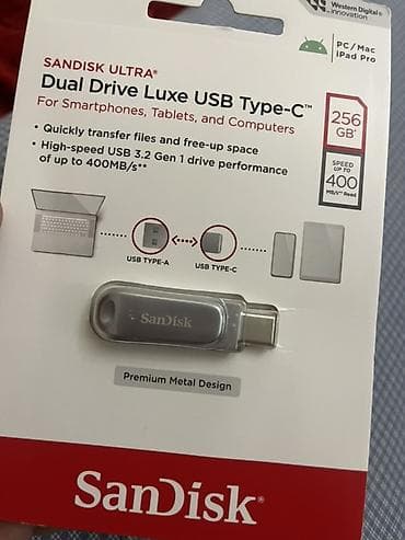куплю ipad: SanDisk Ultra Dual Drive Luxe USB Type-C 256 ГБ - Двусторонний — 2
