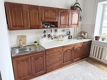 Кухонные столы: Кухонный гарнитур, Б/у, цвет - Коричневый, Дерево — 4