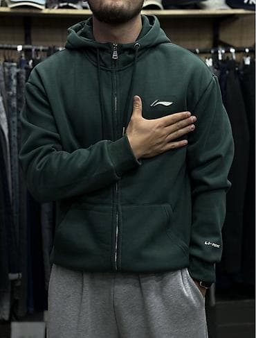 сумка унисекс: Мужская толстовка, Все размеры, Li-Ning, Новый, цвет - Черный, Платная доставка, Самовывоз — 2