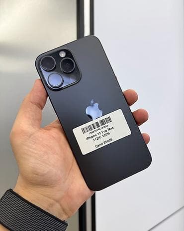 IPhone 15 Pro Max, Б/у, 512 ГБ, Black Titanium, Защитное стекло, Чехол, В рассрочку, 100 %