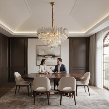 купить люстру в зал: Люстра потолочная с кристаллами, круглая, подвесная - Тип — 1