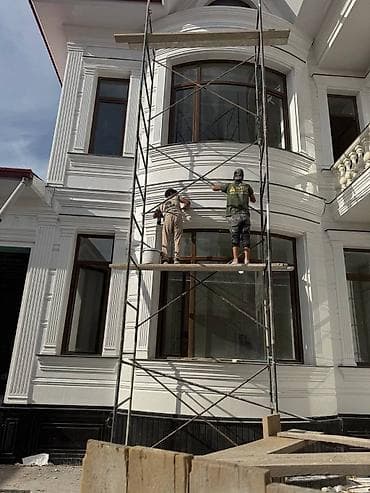Фасадные работы: Бишкек житкь травертин утиплена клей леса бардиги ичинда — 8