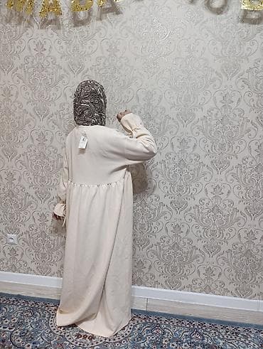 ризо: Повседневное платье, Made in KG, Осень-весна, Длинная модель, Прямое, 2XL — 3