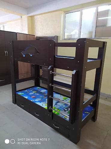 Двухъярусная детская кровать, Новый, ЛДСП, цвет - Белый