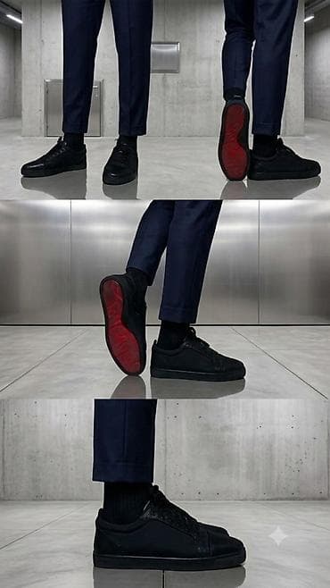 Мужская обувь: Мужские кроссовки, 41, Christian Louboutin, Б/у, цвет - Черный, Платная доставка — 1
