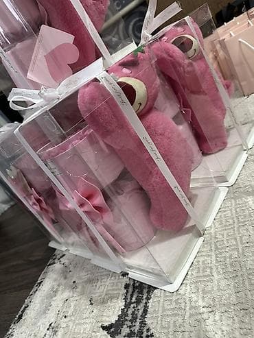 подарочные композиции: Подарочные композиции ручной работы в милом стиле - Плюшевые корзинки — 4