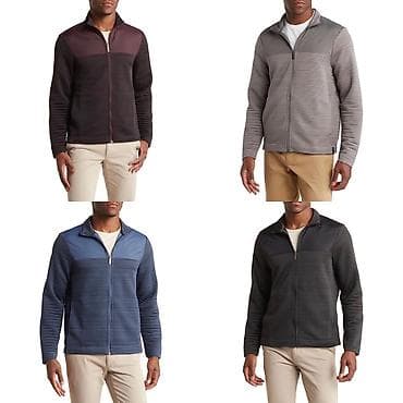 PERRY ELLIS. Куртка на молнии из нейлона.Гладкие нейлоновые вставки и