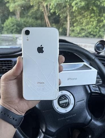 IPhone Xr, Б/у, 64 ГБ, Белый, Коробка, 74 %