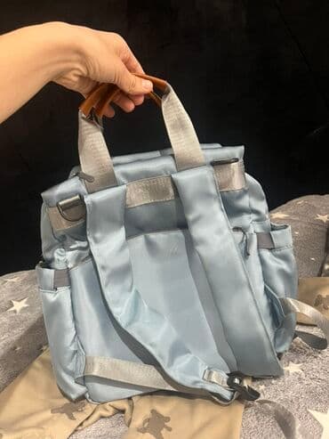 сумка органайзер для документов: Городской рюкзак-сумка светло-голубого цвета - Формат 2-в-1: можно — 1