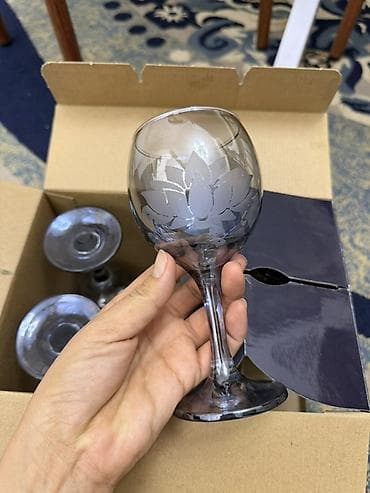 посуда стеклянные: Набор посуды и бокалов 1) Набор из 5 бокалов на ножке из прозрачного — 2