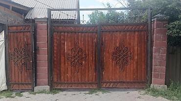 Кованные распашные ворота с калиткой ширина ворот 3.2. высота 2.3
