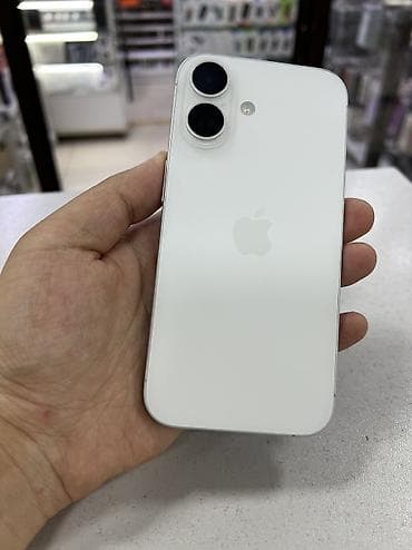 ipone 16: IPhone 16, Б/у, 128 ГБ, Белый, Защитное стекло, Чехол, 88 % — 1