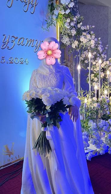 кумуш сепочка: Үлпөт көйнөгү, Мусулман, А-силуэт, Пайеткалар, Колдонулган — 2