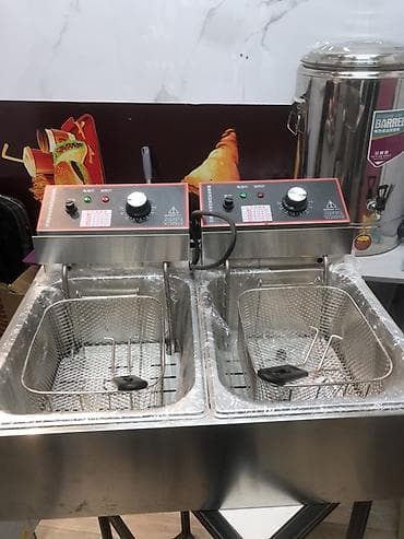 Двухсекционная электрическая фритюрница из нержавеющей стали - — 3