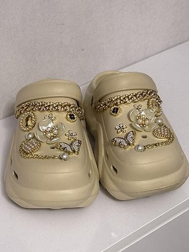 джибитсы на кроксы: Сабо, 38, Crocs, Новый, цвет - Бежевый, Самовывоз — 3