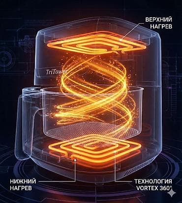 deepcool da: Аэрогриль-мультипечь TriTower TT-8880 - Объем: 8 л — удобно готовить — 3