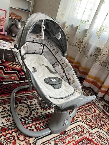 деская кресло: Стульчик для кормления, Б/у, Металл, Трансформер, цвет - Бежевый — 4