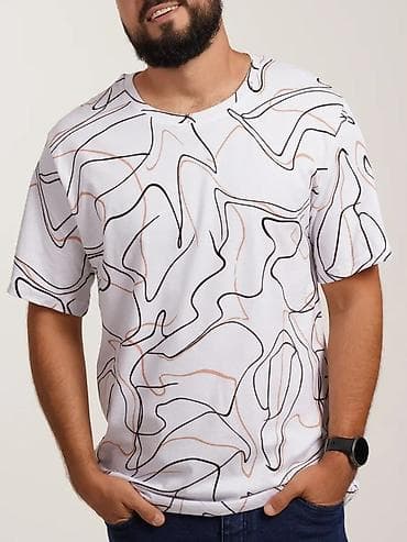 этно рубашка мужская: Мужская футболка с абстрактным принтом - Материал: 100% хлопок — 8