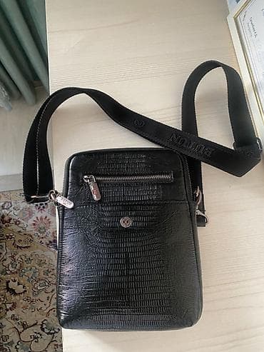 Барсетки: Мужская барсетка BUTUN через плечо, компактная, черного цвета. - — 1