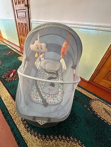 cool baby манеж: Детский шезлонг, Новый, Качалка, Пластик, цвет - Голубой — 3
