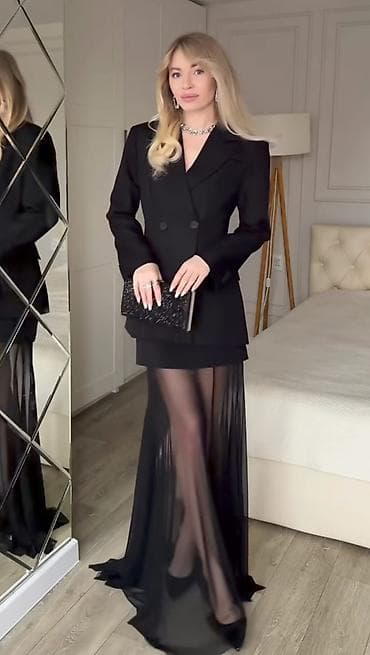 платья mango: Вечернее платье, Длинная модель, С рукавами, M — 1