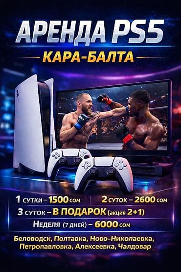 Аренда PS5 в Кара-Балте Беловодск, Полтавка, Ново-Николаевка