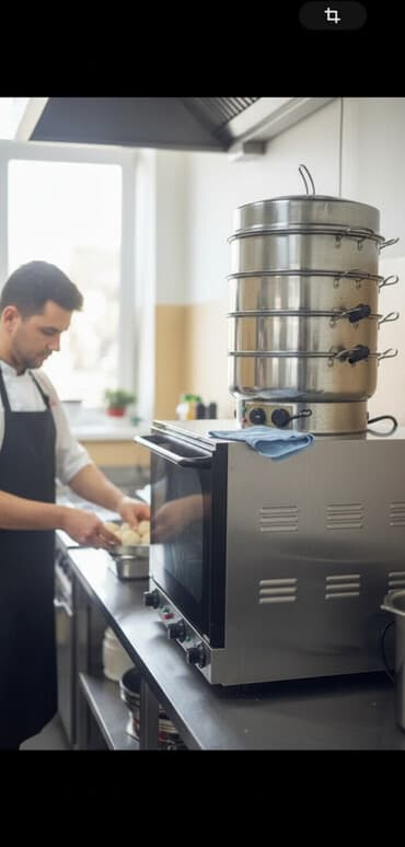аппарат для приготовления рамена: Профессиональная электрическая пароконвекционная печь + пароварка — 1
