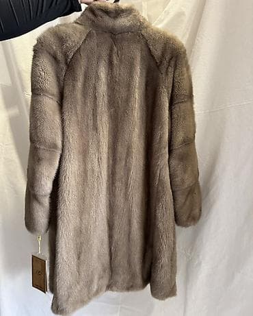 мех воротник: Шуба, Норка, По колено — 7