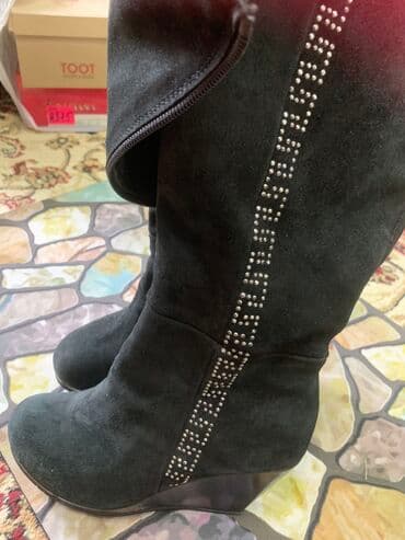 сапоги из натурального меха и кожи: Сапоги Замшевые на платформе очень удобные ! Покупали в России — 3