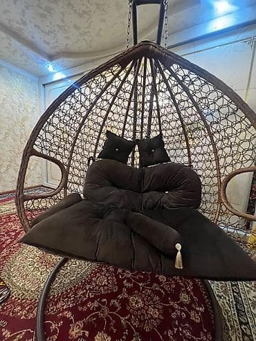 качели для взрослых купить: Подвесное кресло, Новый, цвет - Коричневый — 1