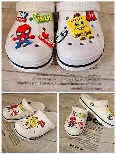 купить кроксы детские: Детские сабо Crocs Classic с украшениями Jibbitz - Цвет: белый — 4