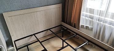 механизм для кровати: Двуспальная кровать с высоким изголовьем и металлическим основанием - — 3