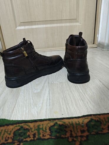 кожаный обувь: Мужские кожаные ботинки высокого кроя Размер: 41 - Цвет: кофейный - — 5