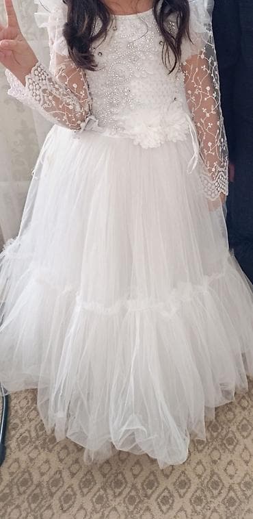 одежда сажда: Детское платье, цвет - Белый — 2