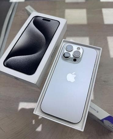 IPhone 15 Pro, Б/у, 256 ГБ, White Titanium, Коробка, 86 % at lalafo.kg IPhone 15 Pro, Б/у, 256 ГБ, White Titanium, Коробка, 86 %