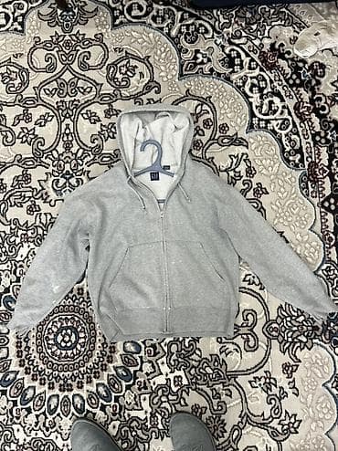 рестоврация одежды: Толстовка на молнии GAP, серый меланж - Классическая модель с — 1