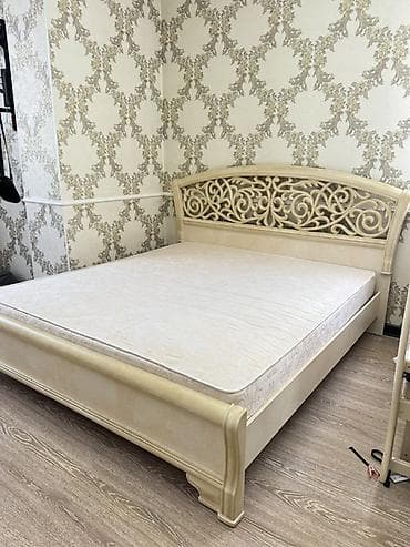 Двуспальная кровать, С матрасом, длина - 200 см
